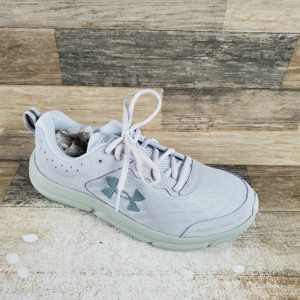 Under Armour Charged Assert 10 Womens Shoes Sz 10.5 Distant Gray Lace Up Sneaker